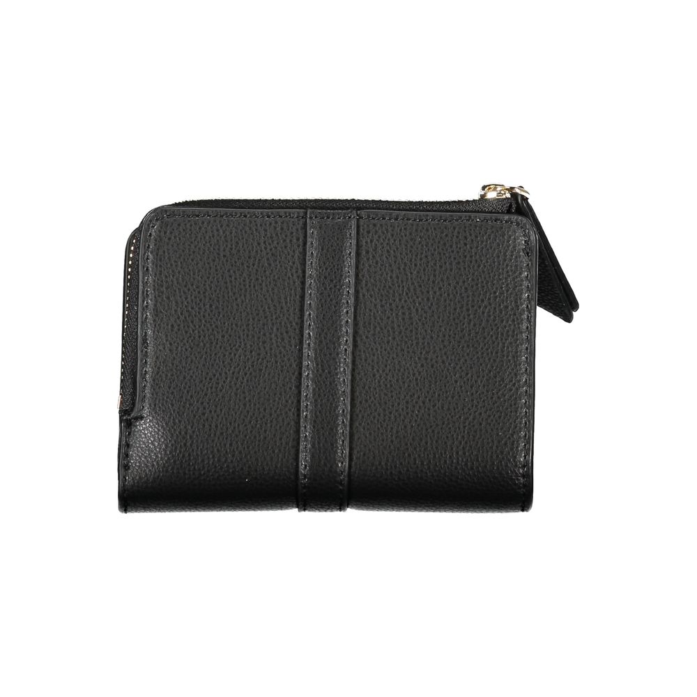 Carteira Tommy Hilfiger Sleek preta com zíper e porta-moedas