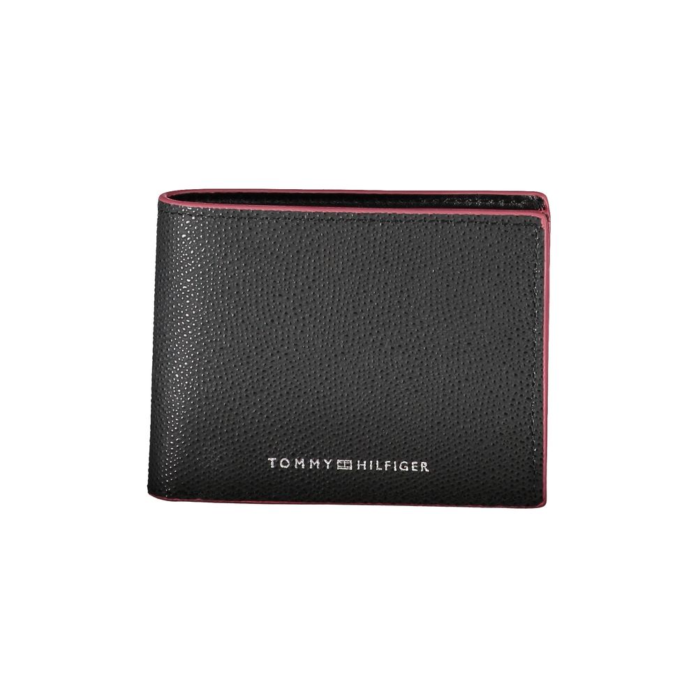 Tommy Hilfiger Carteira de couro elegante com detalhes em contraste