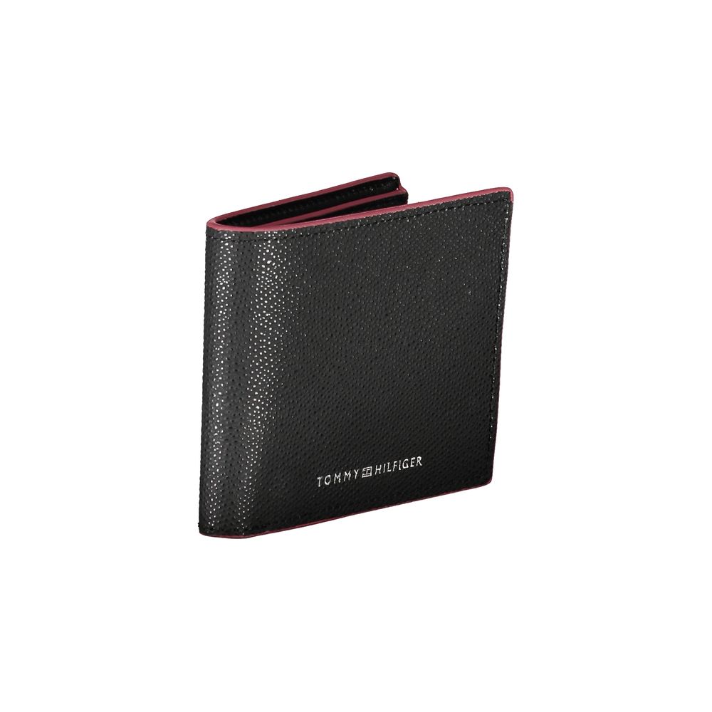 Tommy Hilfiger Carteira de couro elegante com detalhes em contraste