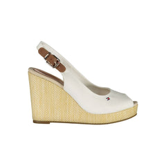Sandália Tommy Hilfiger de algodão branca
