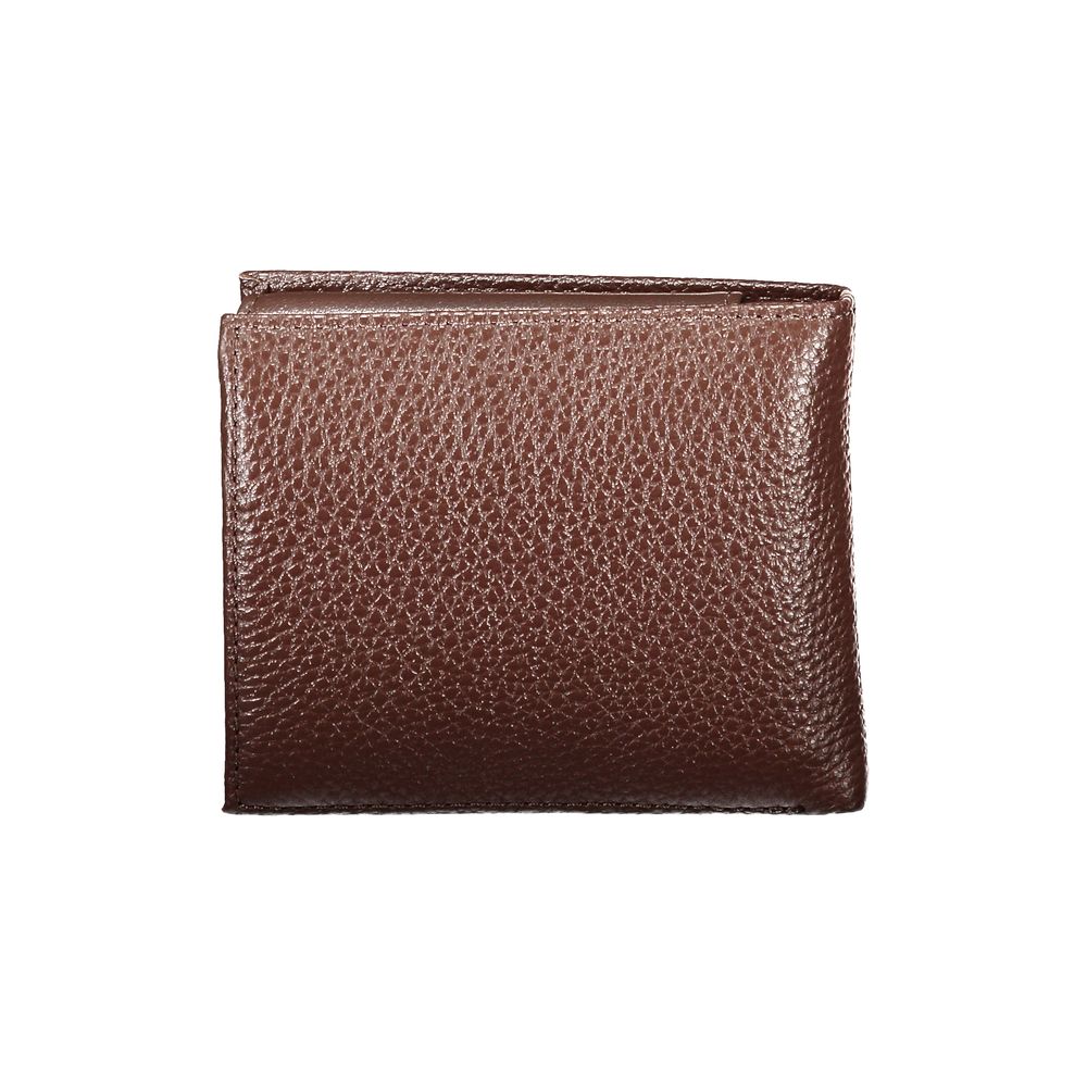 Carteira Tommy Hilfiger Elegante de Couro Marrom com Duas Dobras