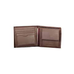 Carteira Tommy Hilfiger Elegante de Couro Marrom com Duas Dobras