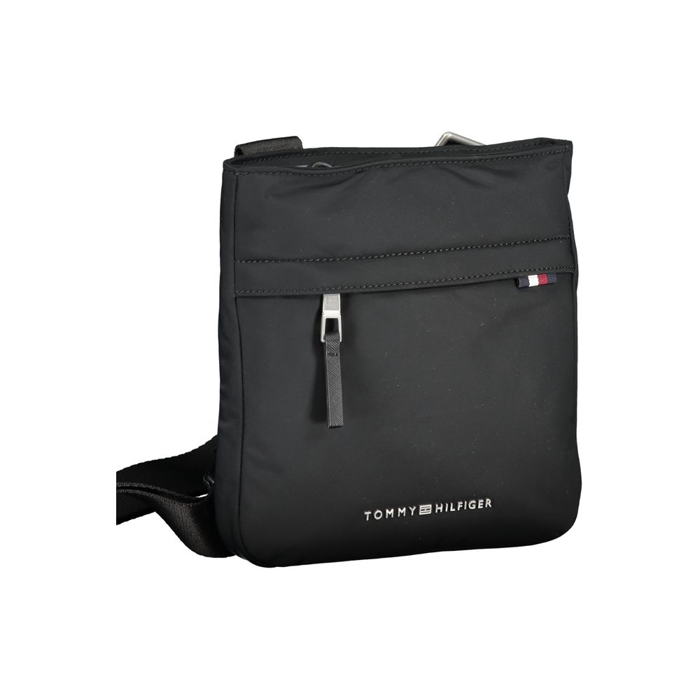 Bolsa de ombro Tommy Hilfiger preta de poliéster