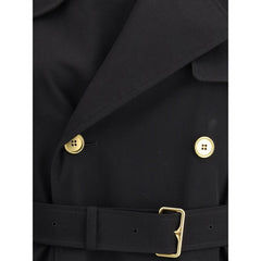 Burberry Castleford Trench Coat longo com gola xadrez