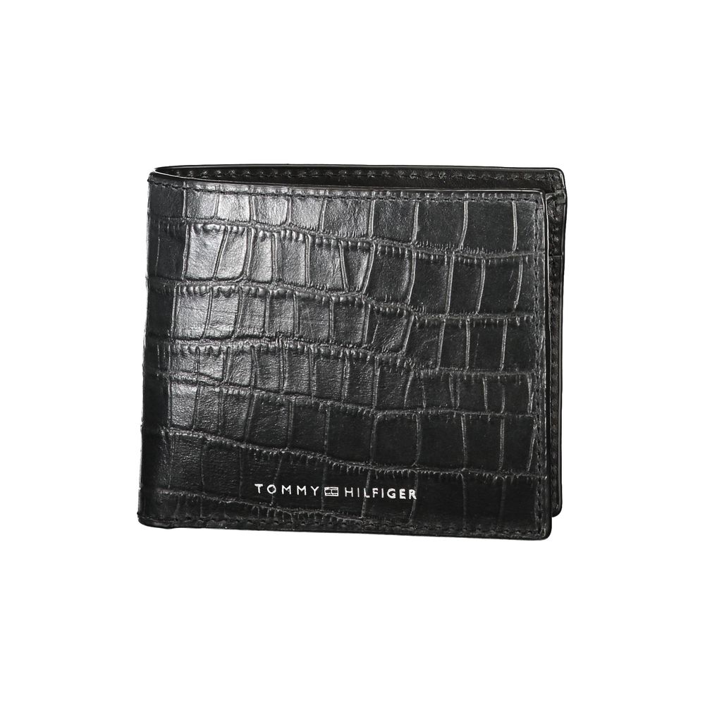 Carteira de couro preta Tommy Hilfiger