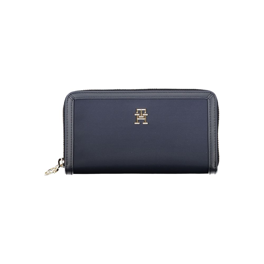 Carteira Tommy Hilfiger Chic Sustentável Azul com Zíper Seguro
