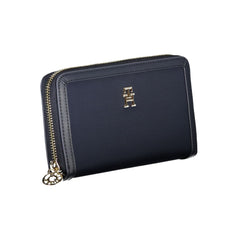 Carteira Tommy Hilfiger Chic Sustentável Azul com Zíper Seguro