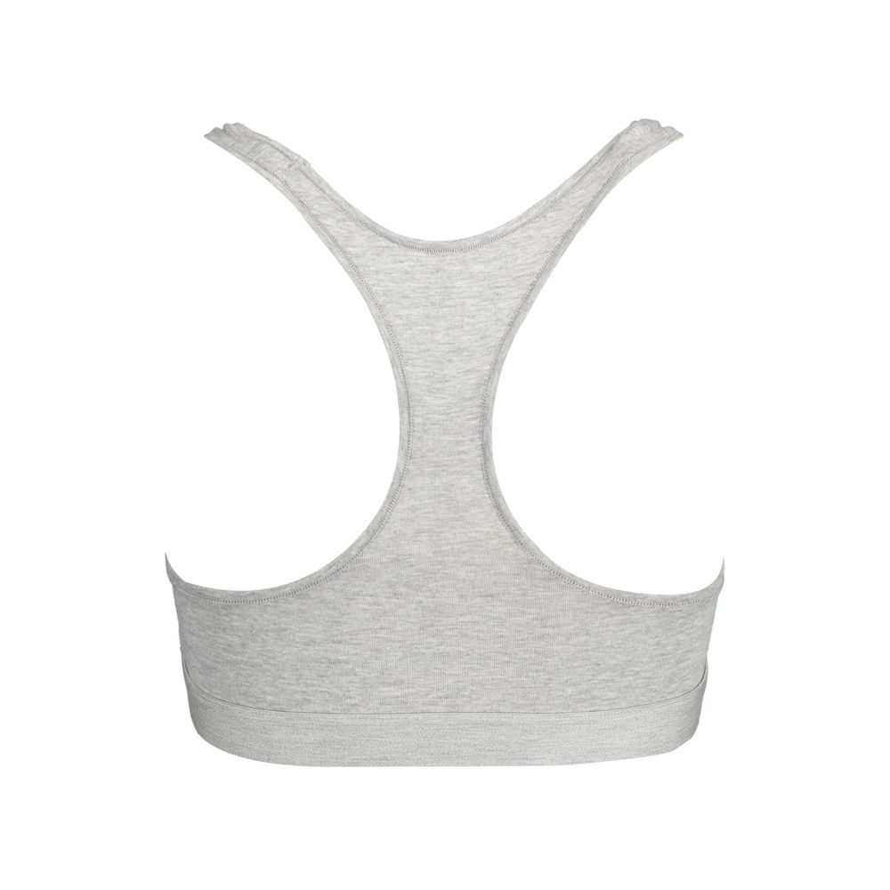 Sutiã esportivo feminino Tommy Hilfiger de algodão cinza