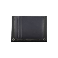 Porta-cartões Tommy Hilfiger Sleek em couro azul com detalhes contrastantes