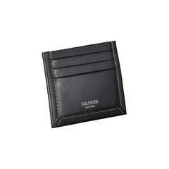 Porta-cartões Tommy Hilfiger Sleek em couro azul com detalhes contrastantes