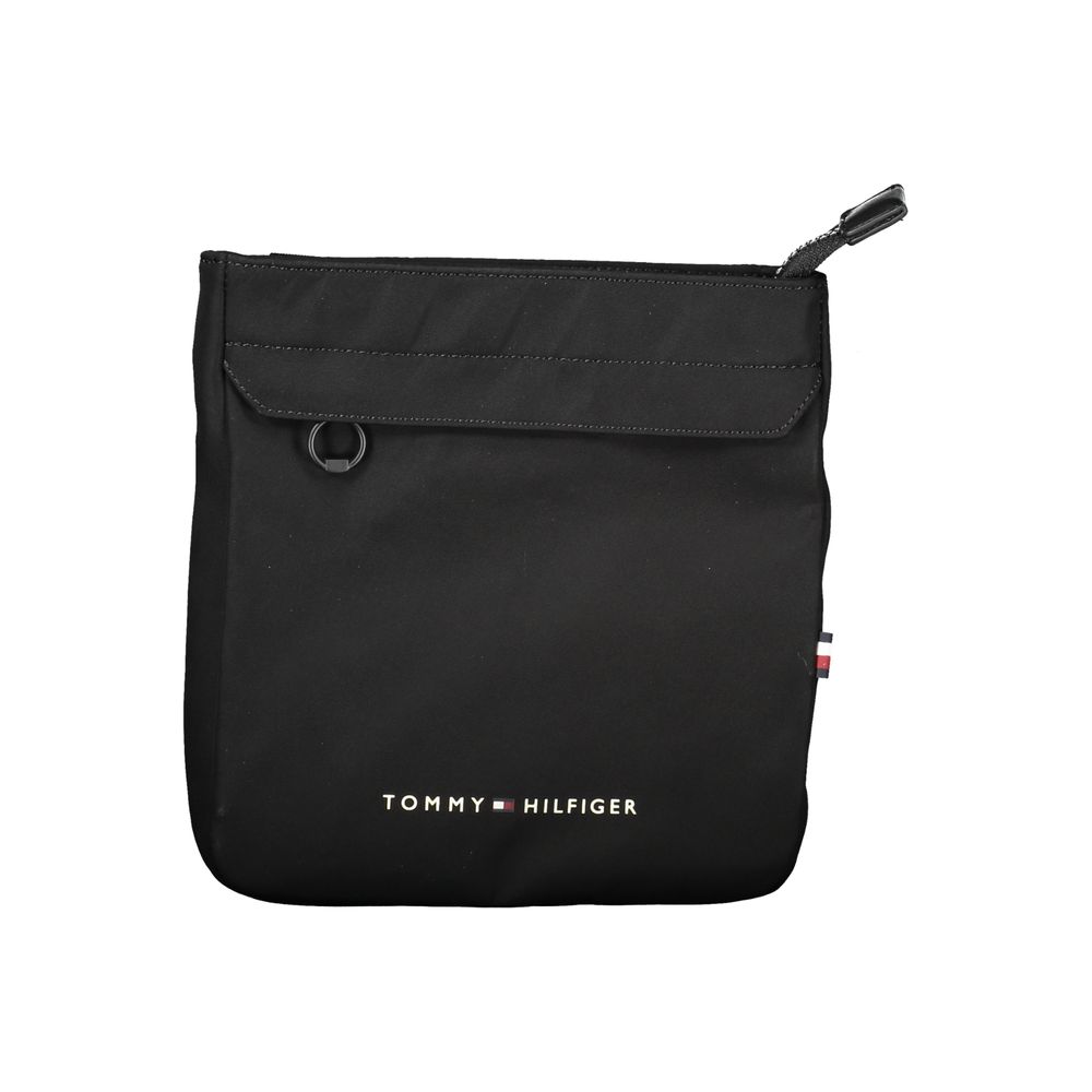 Bolsa de ombro masculina Tommy Hilfiger preta de poliéster