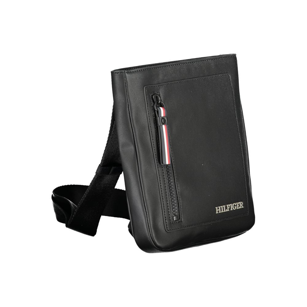 Bolsa de ombro Tommy Hilfiger preta de polietileno