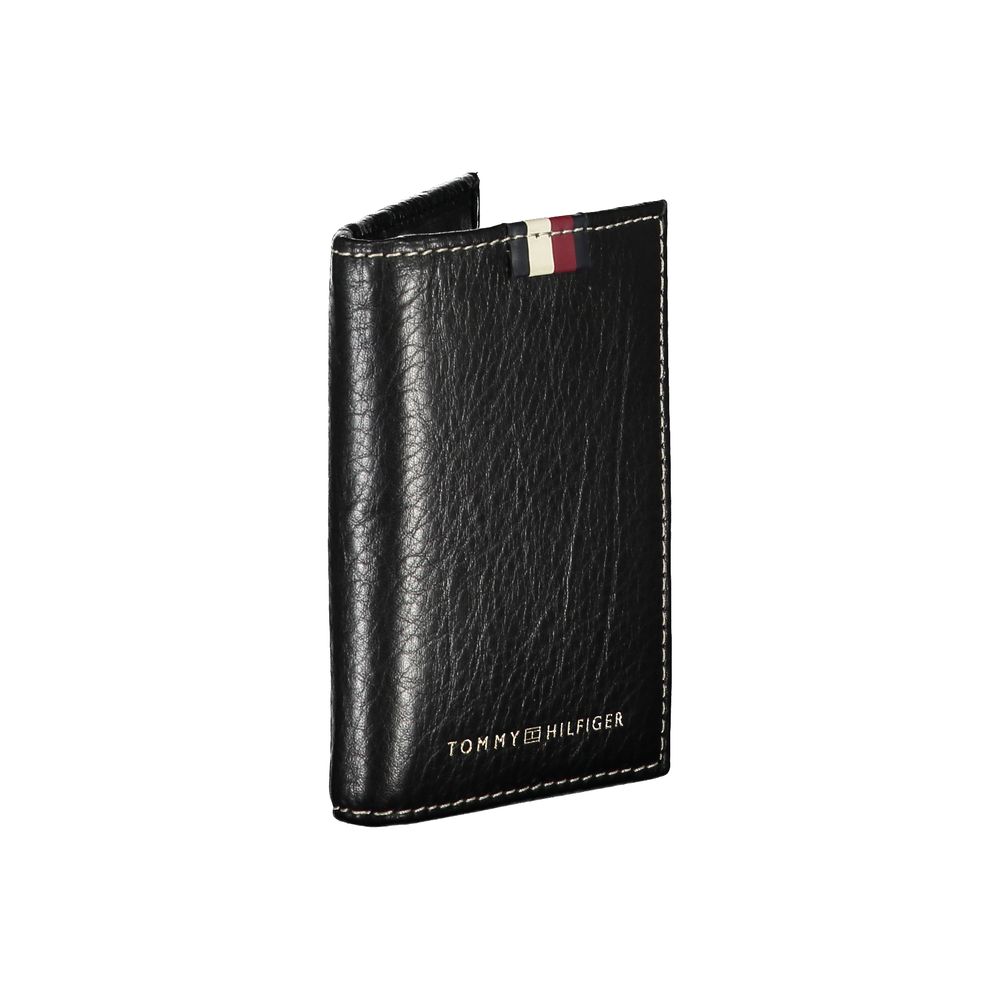 Porta-cartões Tommy Hilfiger em couro preto masculino