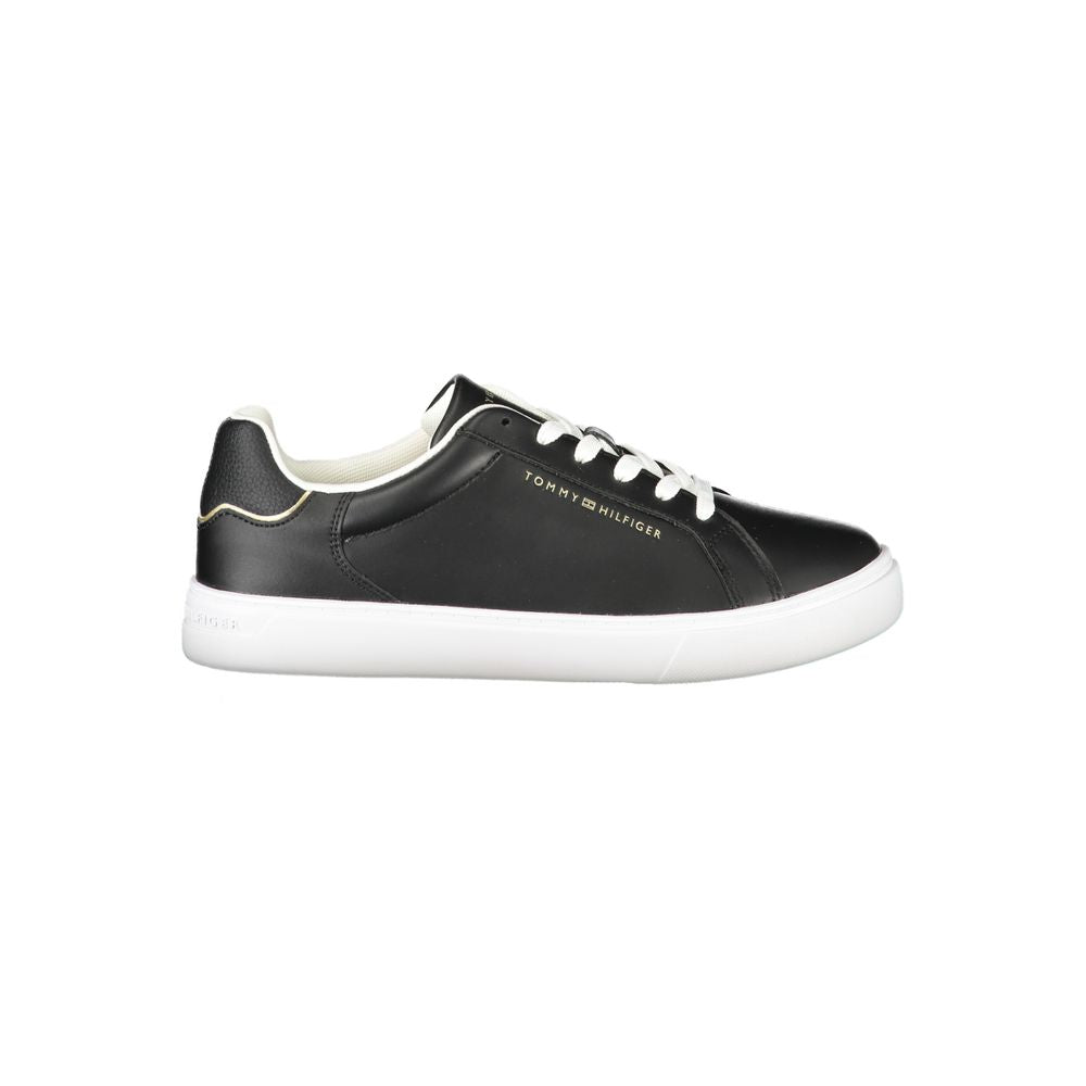 Tênis Tommy Hilfiger Preto de Couro Feminino