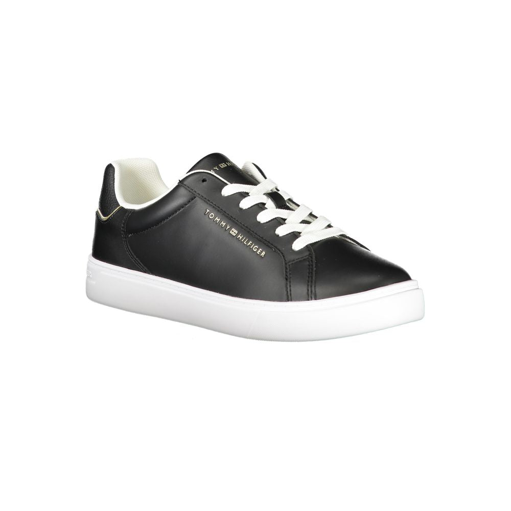 Tênis Tommy Hilfiger Preto de Couro Feminino