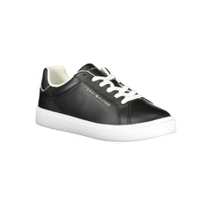 Tênis Tommy Hilfiger Preto de Couro Feminino