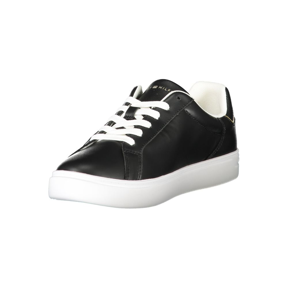 Tênis Tommy Hilfiger Preto de Couro Feminino