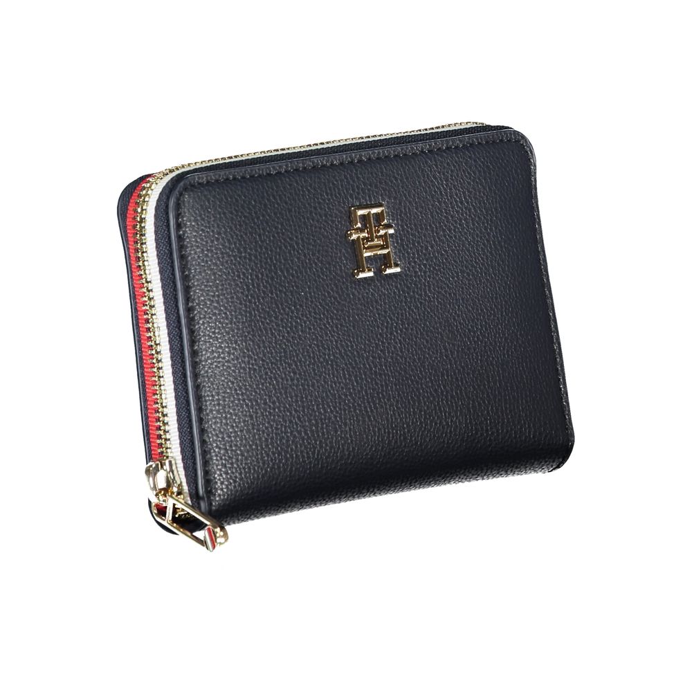 Carteira Tommy Hilfiger Sleek Blue Multiuso com Fecho de Zíper