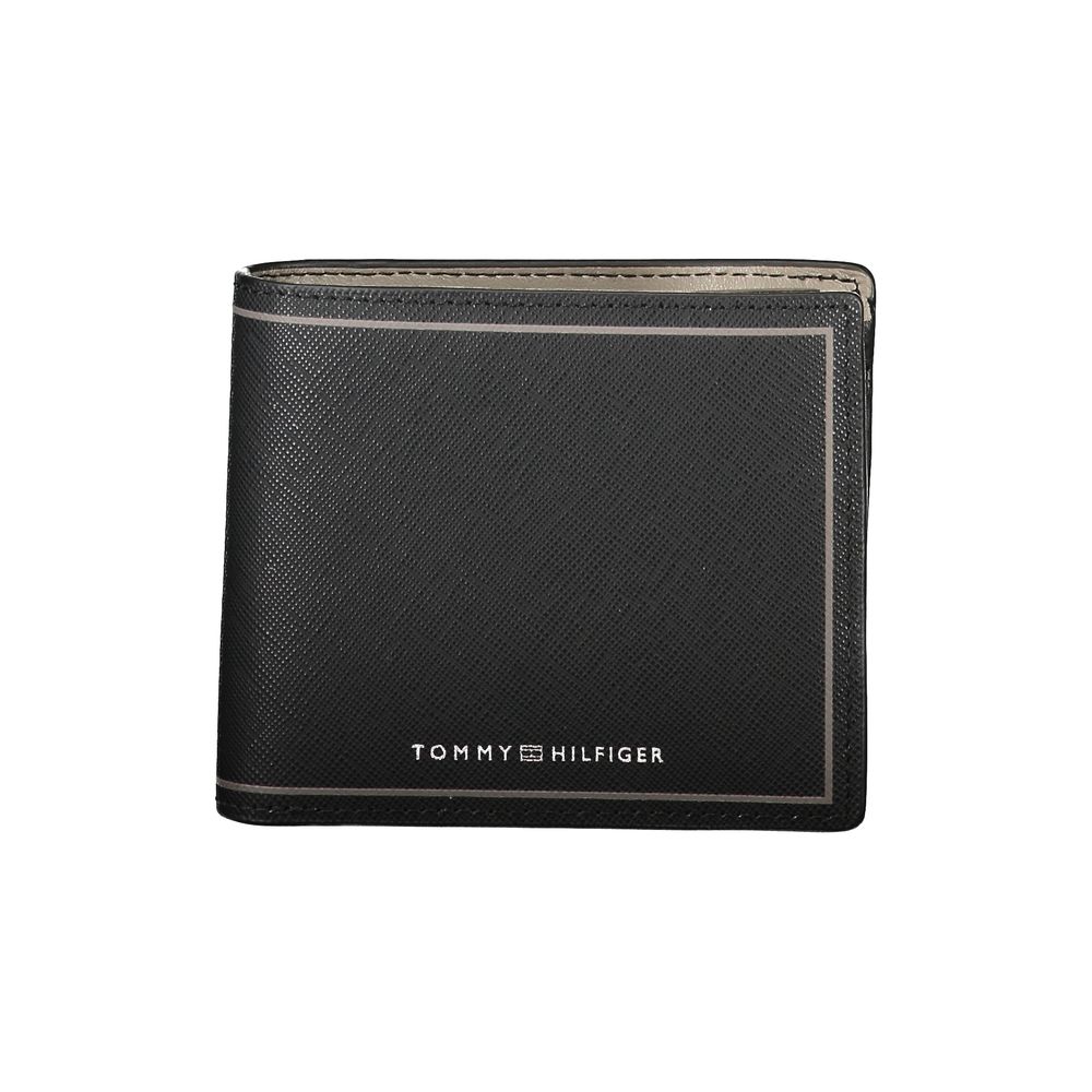 Carteira de couro preta Tommy Hilfiger