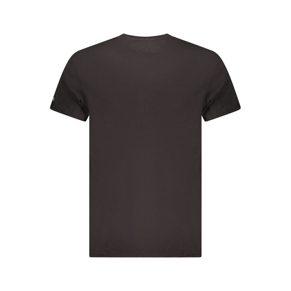 Camiseta masculina preta de algodão Tommy Hilfiger