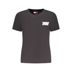 Camiseta feminina Tommy Hilfiger preta de algodão