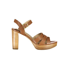 Sandália de couro marrom Ralph Lauren