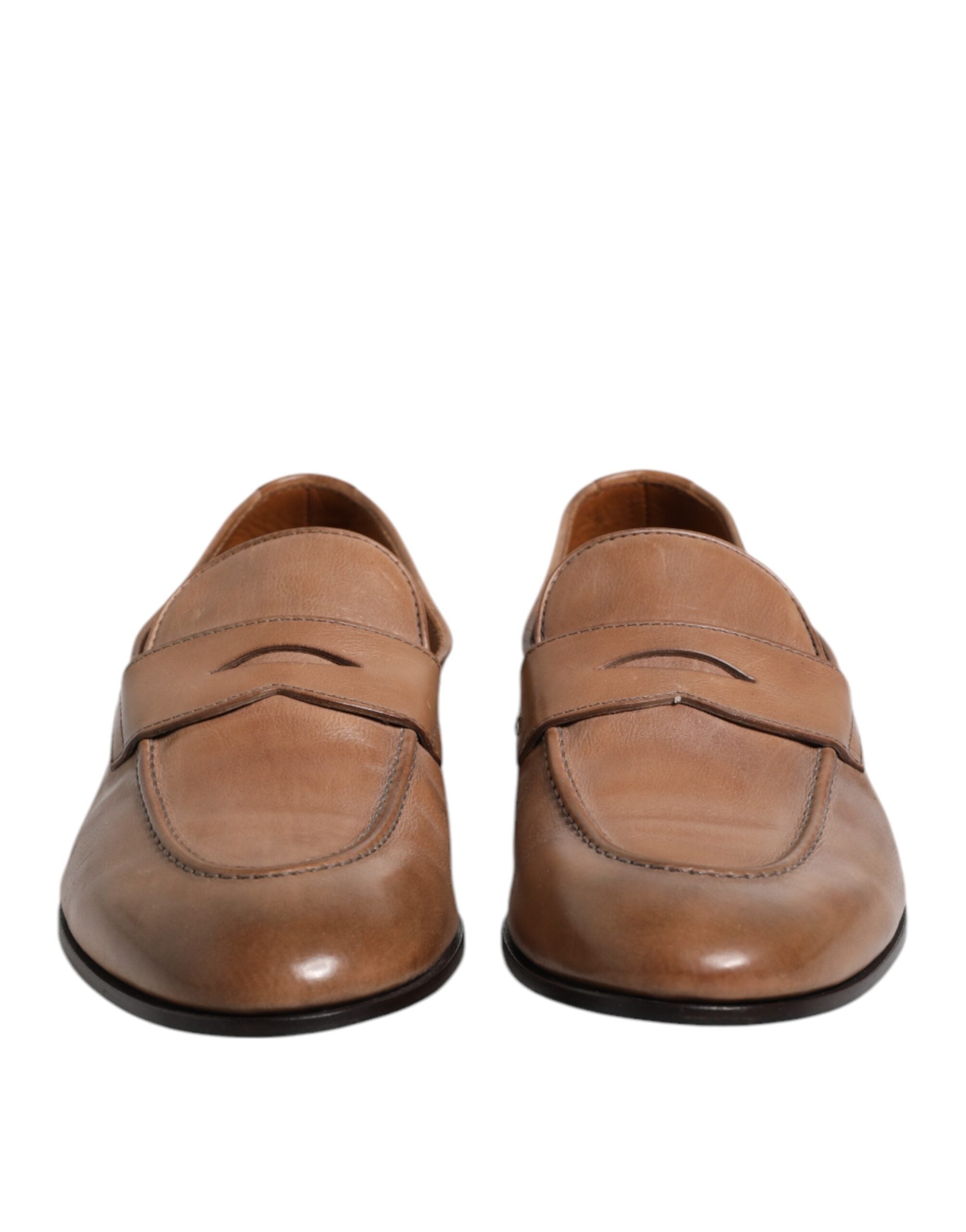 Brunello Cucinelli Sapatos sociais mocassim de couro marrom