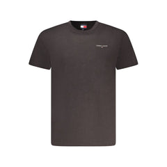 Camiseta masculina preta de algodão Tommy Hilfiger
