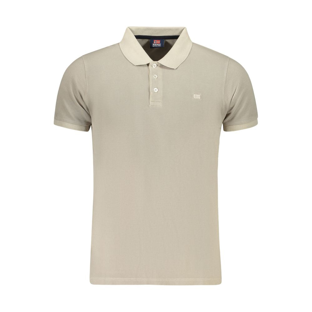 Camisa polo de algodão bege da Noruega, 1963
