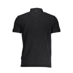Camisa polo masculina de algodão preto Napapijri