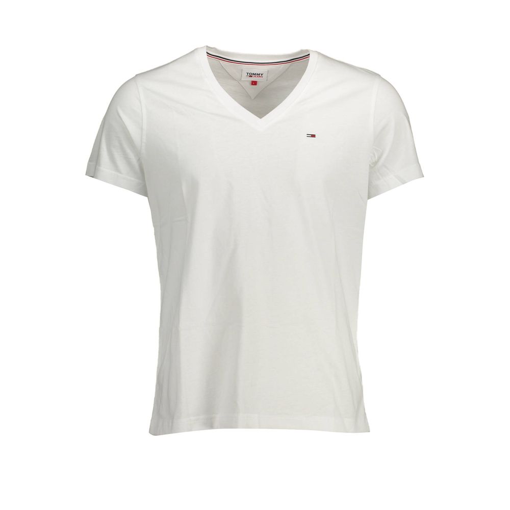 Camiseta masculina branca de algodão Tommy Hilfiger