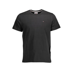 Camiseta masculina preta de algodão orgânico Tommy Hilfiger