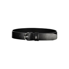 Tommy Hilfiger Chic Cinto de couro preto com fivela de metal
