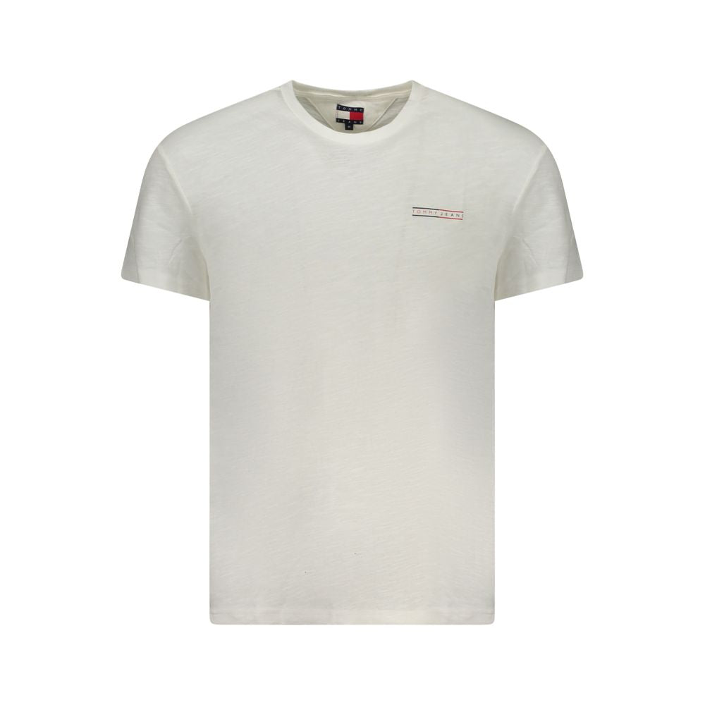 Camiseta masculina branca de algodão Tommy Hilfiger