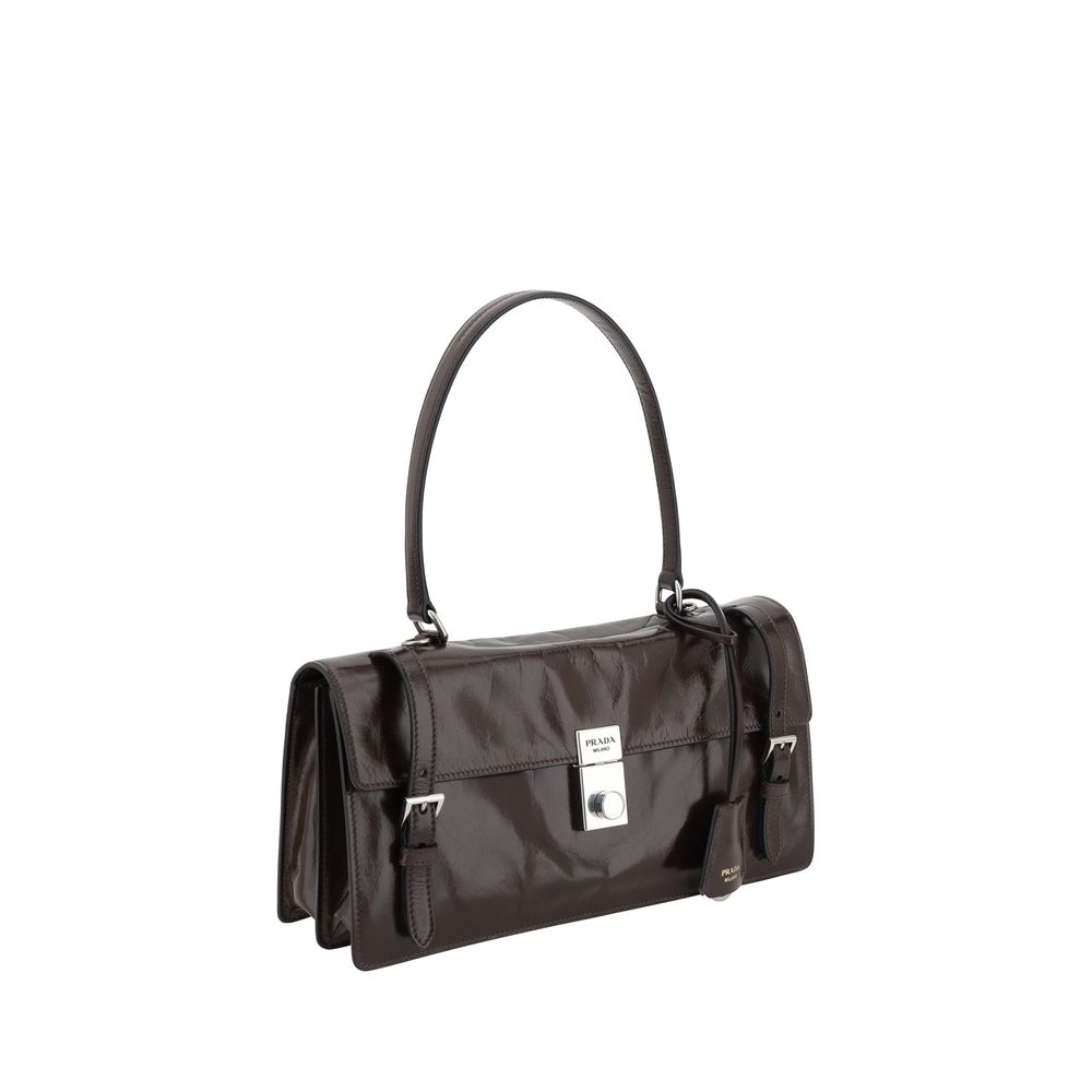 Bolsa de ombro de couro Prada