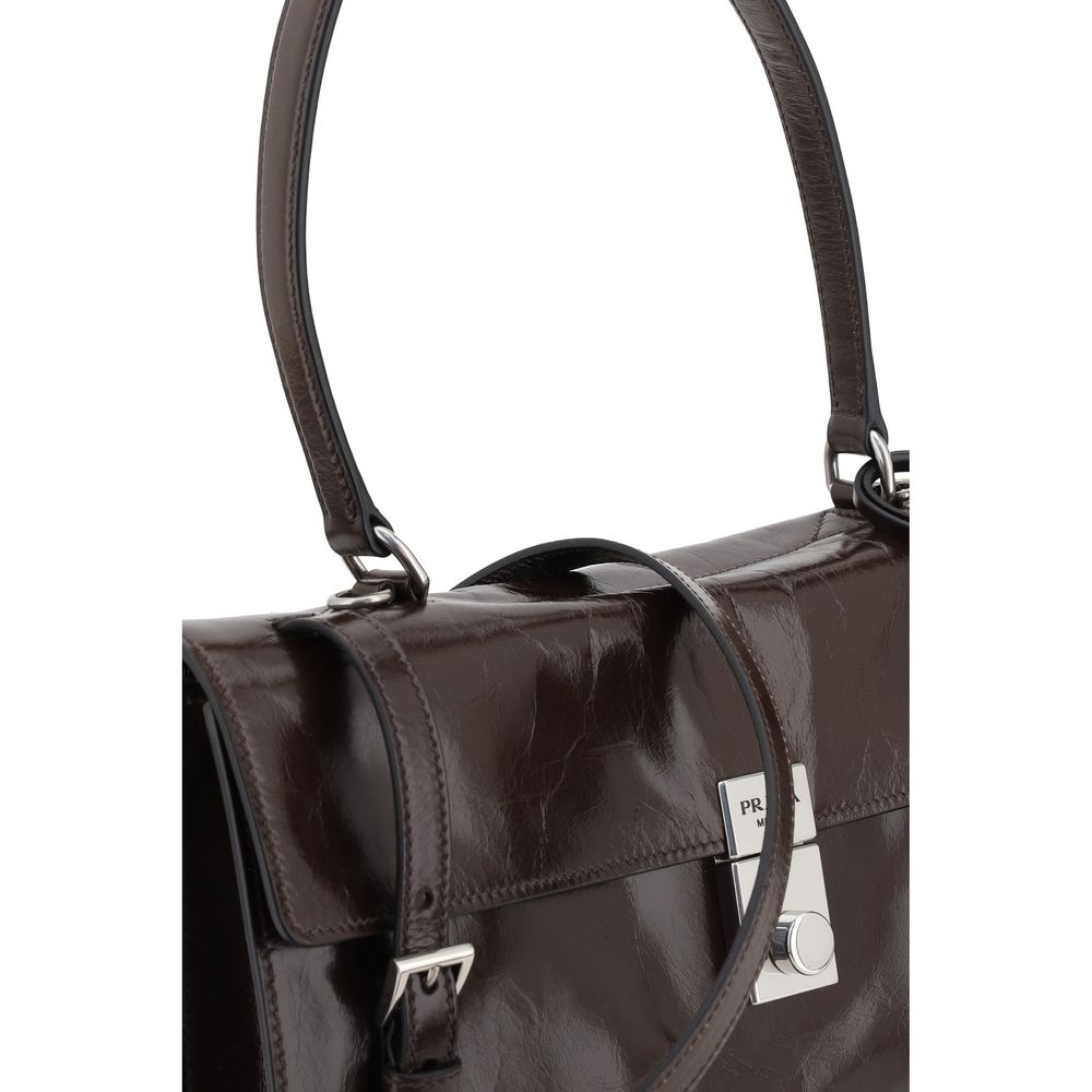 Bolsa de ombro de couro Prada