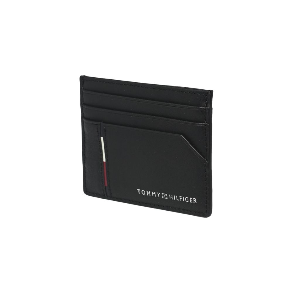 Carteira de couro preta Tommy Hilfiger