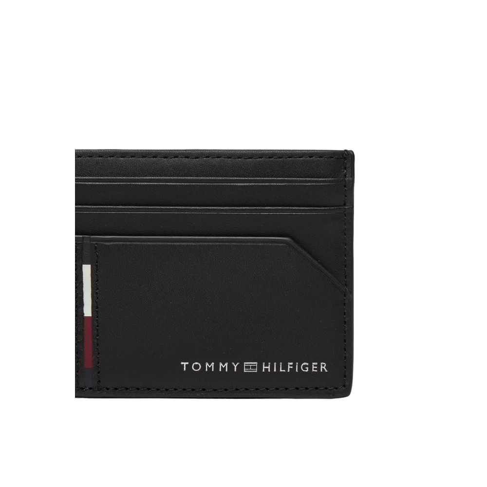Carteira de couro preta Tommy Hilfiger