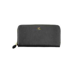 Carteira de couro preta Ralph Lauren