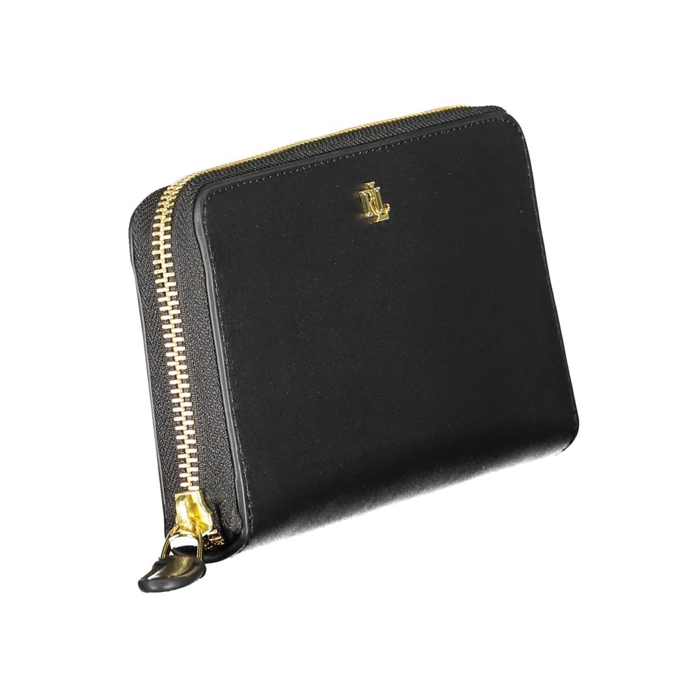 Carteira de couro preta Ralph Lauren