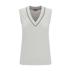 Blusa canelada Brunello Cucinelli
