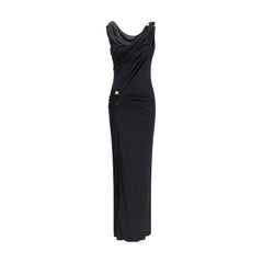 Vestido longo de malha drapeado Versace