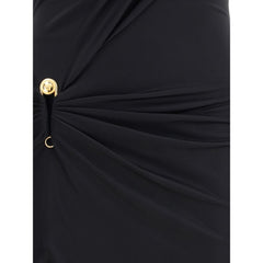 Vestido longo de malha drapeado Versace