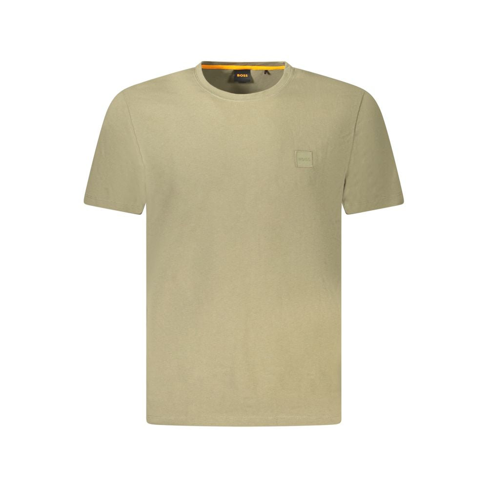 Camiseta masculina de algodão verde Hugo Boss