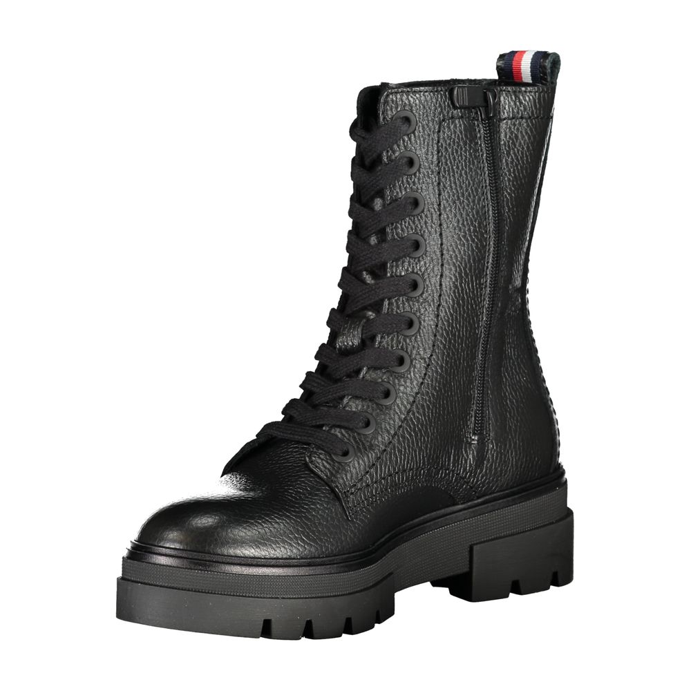 Bota Tommy Hilfiger de poliéster preta
