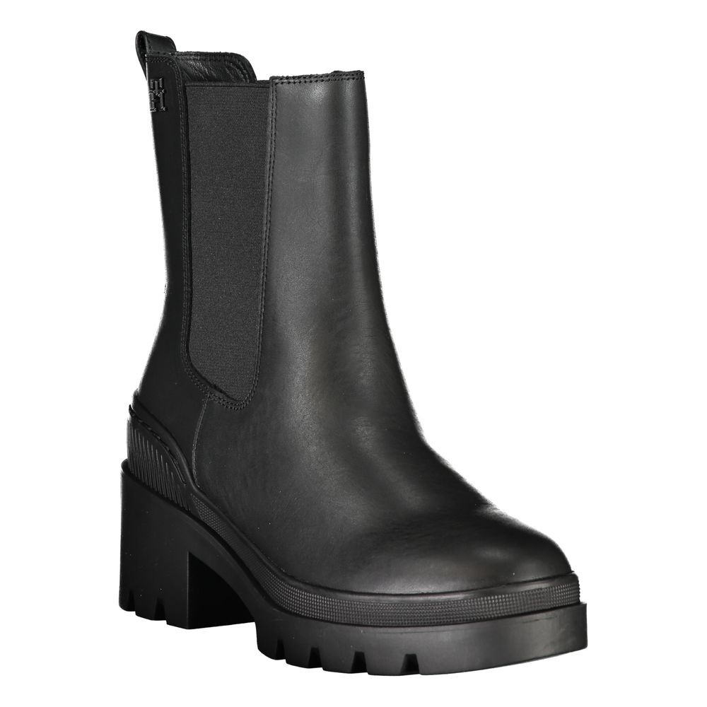 Bota Tommy Hilfiger de poliéster preta