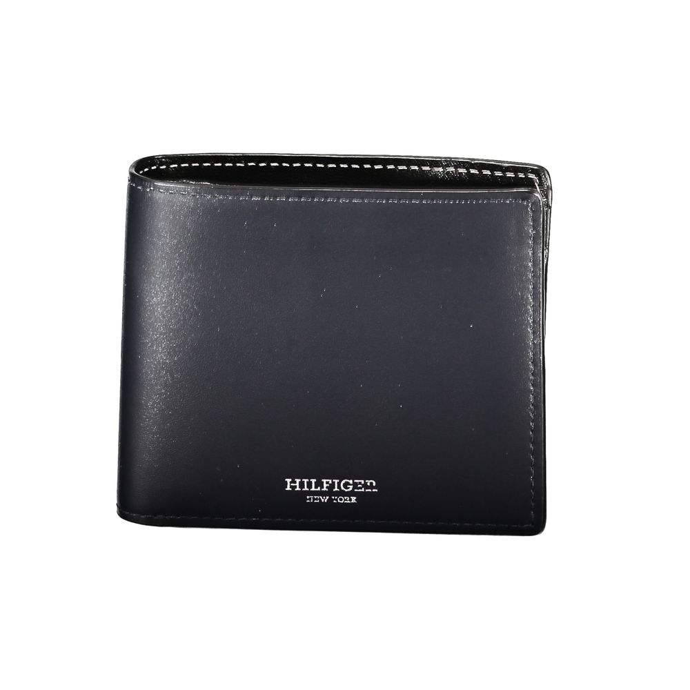 Carteira de couro azul Tommy Hilfiger