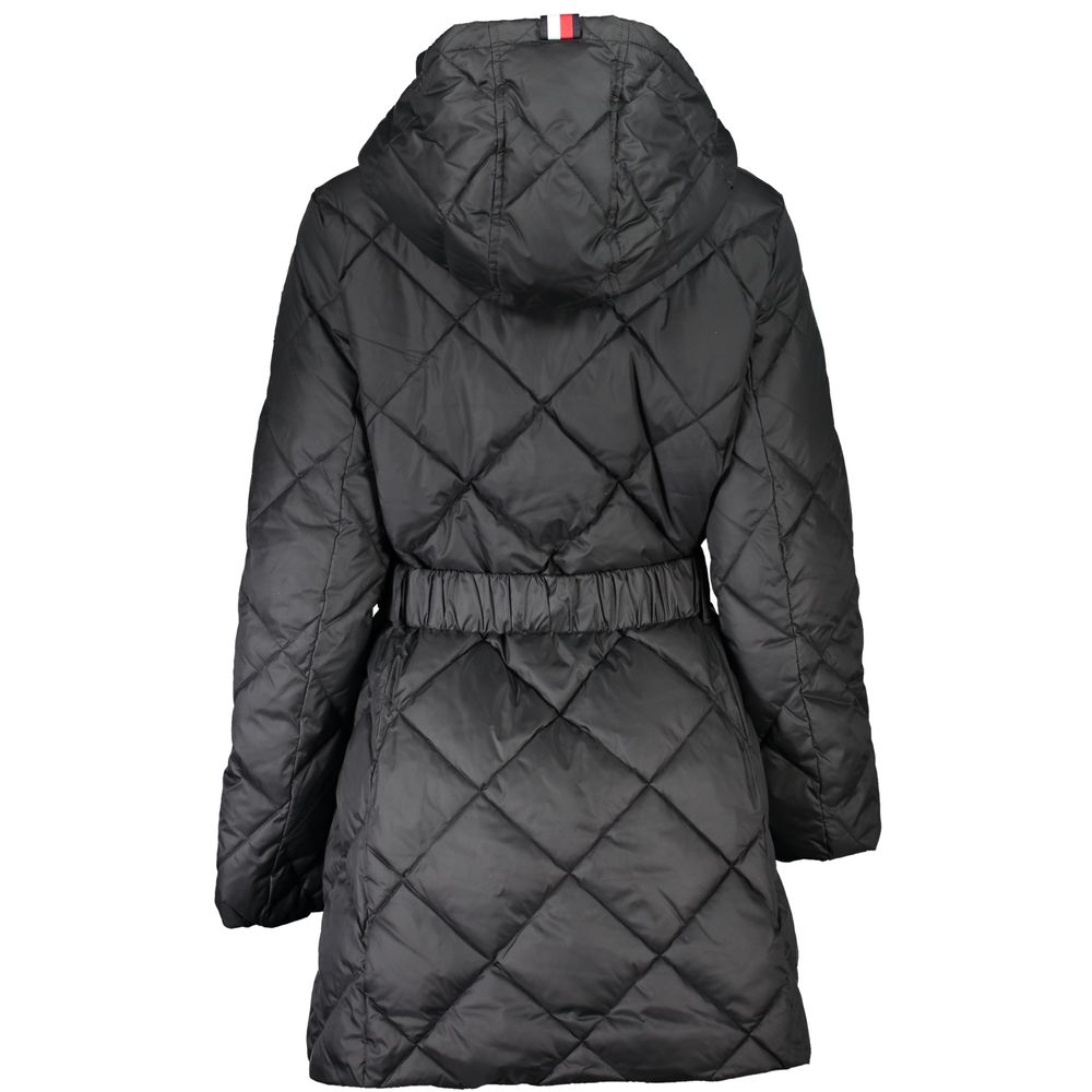 Jaquetas e casacos de poliéster pretos Tommy Hilfiger