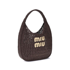 Bolsa de ombro com logotipo Miu Miu