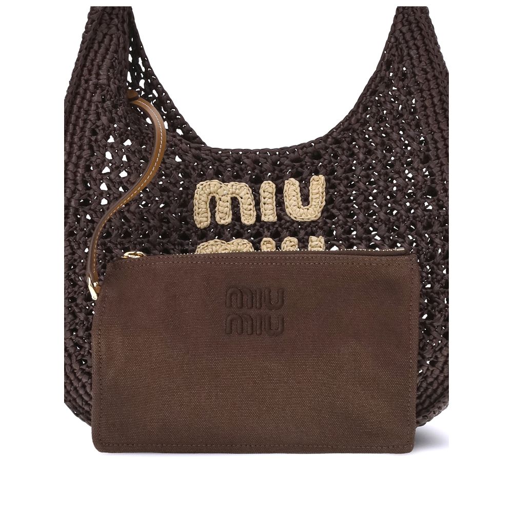 Bolsa de ombro com logotipo Miu Miu